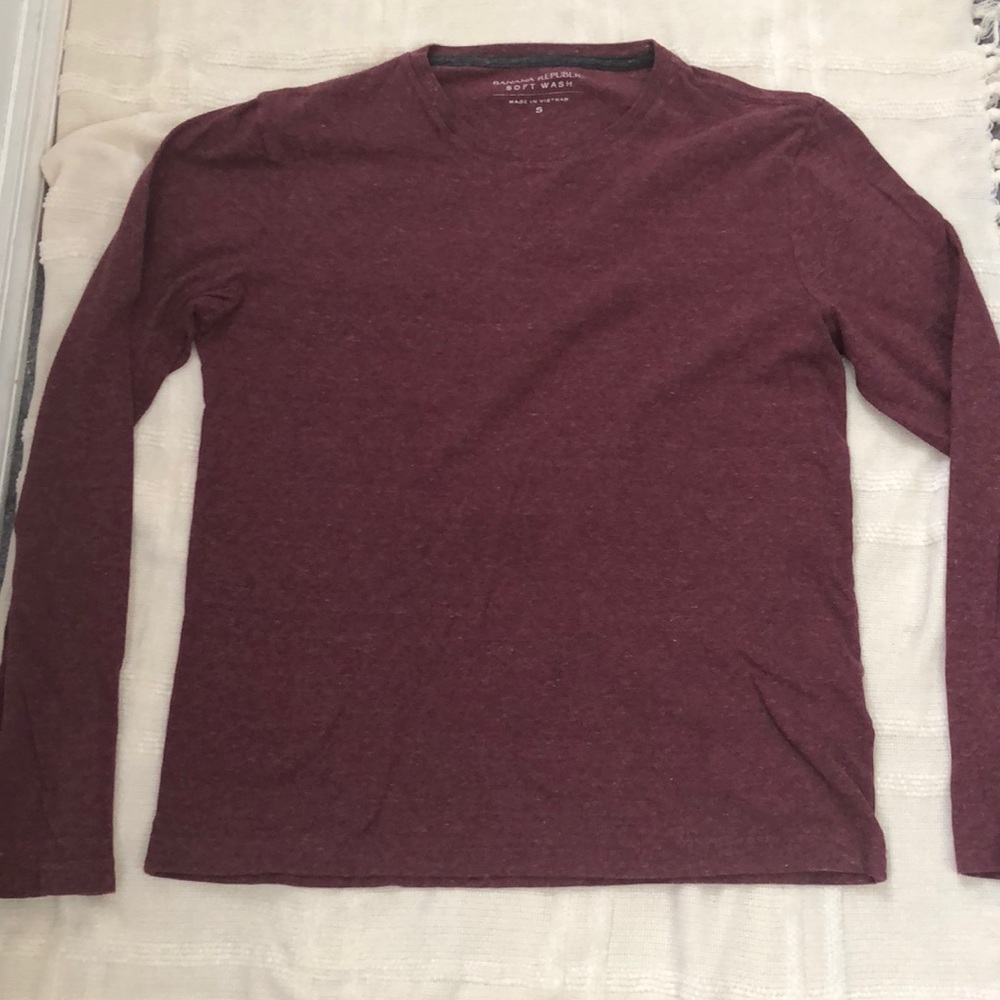 Maroon Red Banana Republic Soft Wash Long Sleeve